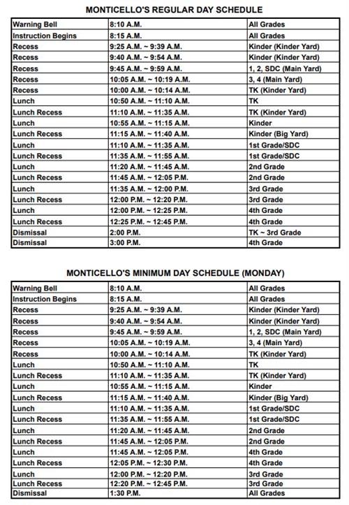 Bell Schedule 